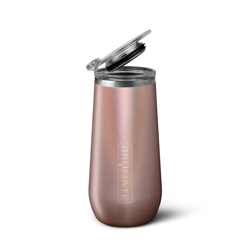 Champagne Flute | Glitter Rose Gold | 12oz V7